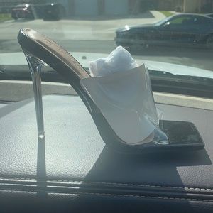 Black and clear heels super cute